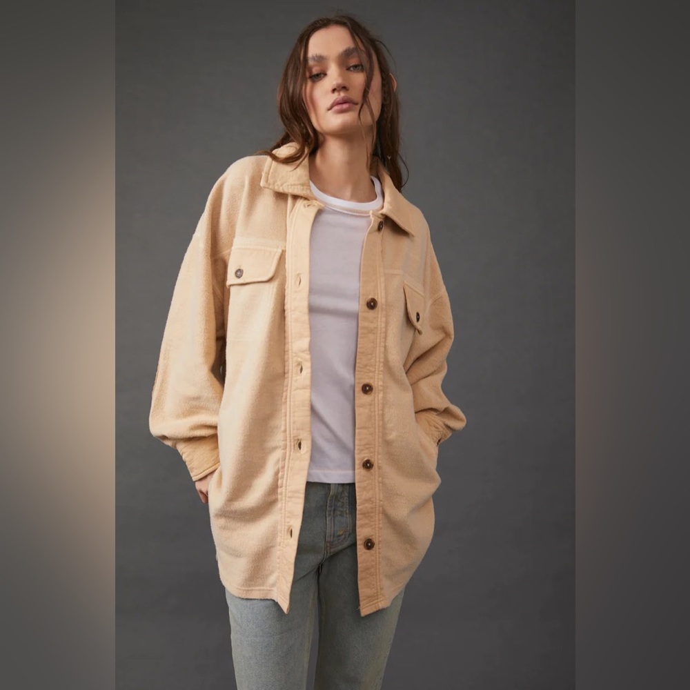 Free People Ruby Shacket - Mustard Seed, Size M